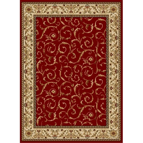 Auric 1599-1530-RED Como Rectangular Red Transitional Italy Area Rug, 3 ft. 3 in. W x 4 ft. 11 in. H - AU2643533