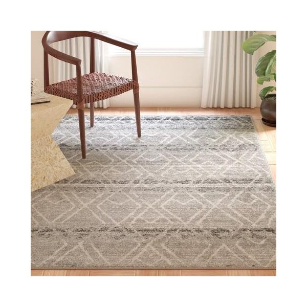 Safavieh Adirondack Power Loomed Runner Rug, Silver and Ivory - 2 ft.-6 in. x 12 ft. - ADR124B-212