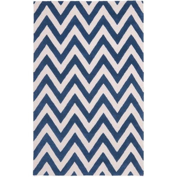 Safavieh Cambridge Hand Tufted Runner Rug- Navy - Ivory- 2 ft. 6 in. x 8 ft. - CAM139G-28