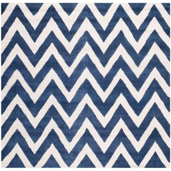 Safavieh Cambridge Hand Tufted Runner Rug- Navy - Ivory- 2 ft. 6 in. x 8 ft. - CAM139G-28