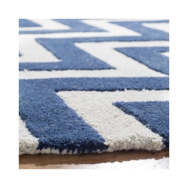 Safavieh Cambridge Hand Tufted Runner Rug- Navy - Ivory- 2 ft. 6 in. x 8 ft. - CAM139G-28