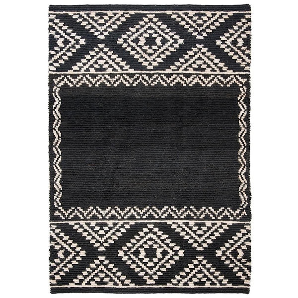 Safavieh 5 x 8 ft. Natural Fiber Hand Woven Rectanglar Rug Black - NF552Z-5