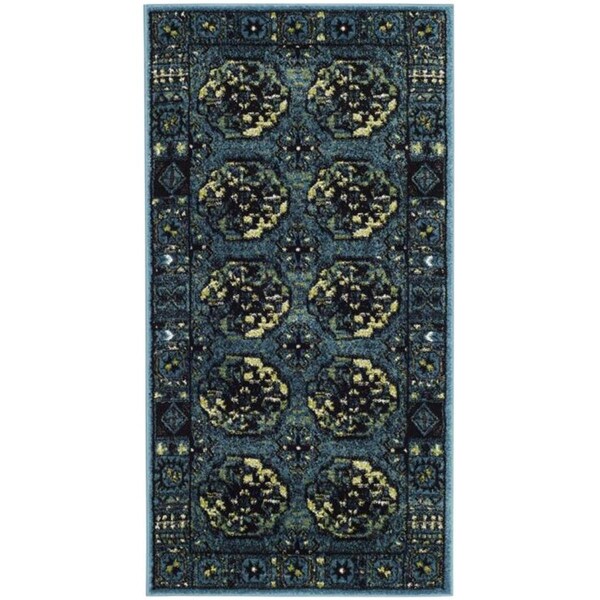 Flowers First 2 ft. 7 in. x 5 ft. Vintage Hamadan Power Loomed Area Rug, Blue & Multi Color - Small Rectangle - FL1889506