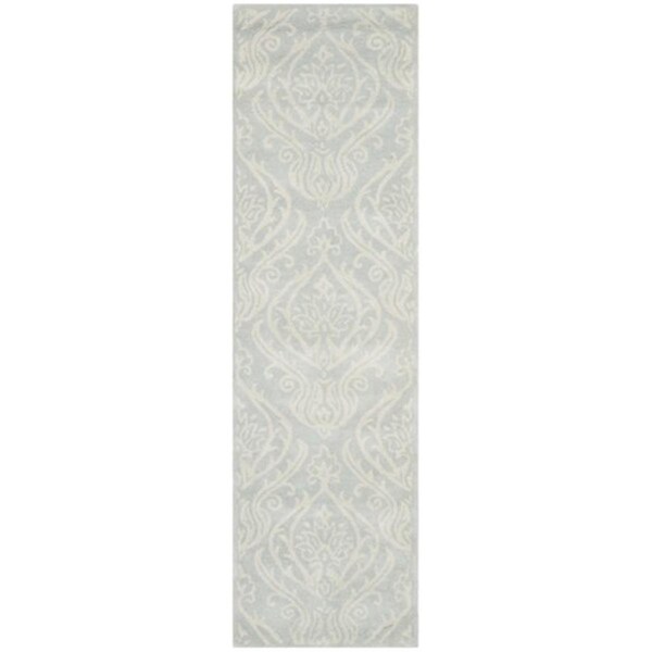 Safavieh Bella Hand Tufted Rectangle Rug- Silver - Ivory- 2 ft. 3 in. x 6 ft. - BEL445A-26