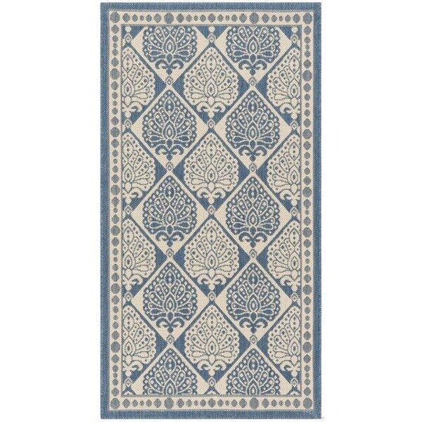 Safavieh 2 ft.-3 in. x 6 ft.-7 in. Courtyard Rectangle Area Rug in Dark Green & Beige - CY6009-332-27