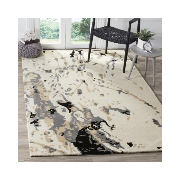 Safavieh Bella Hand Tufted Rectangle Rug, Ivory and Grey - 3 x 5 ft. - BEL117A-3
