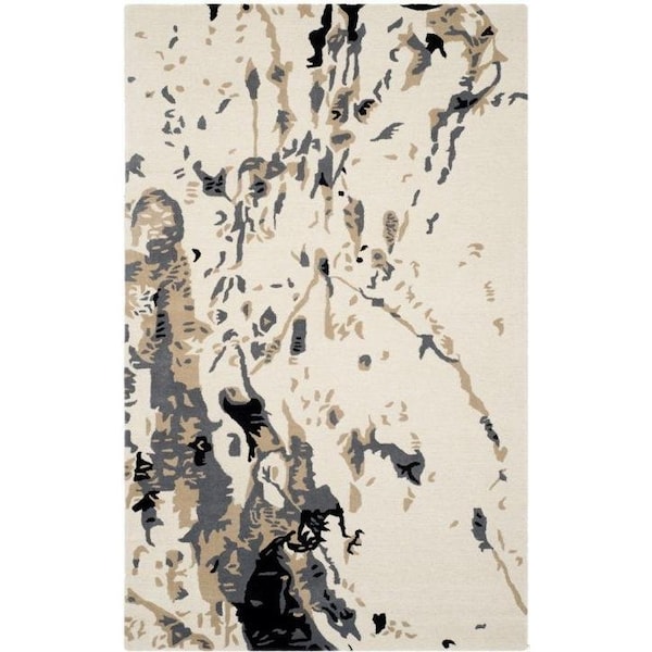 Safavieh Bella Hand Tufted Rectangle Rug, Ivory and Grey - 3 x 5 ft. - BEL117A-3
