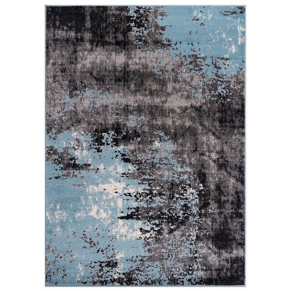 World Rug Gallery Contemporary Abstract Splash Non Shedding Soft Area Rug 7' 10 x 10' Blue - 391BLUE8X10