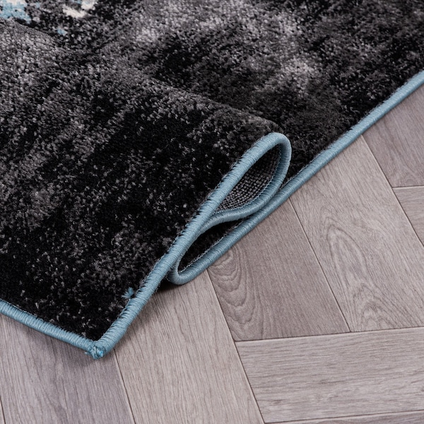 World Rug Gallery Contemporary Abstract Splash Non Shedding Soft Area Rug 7' 10 x 10' Blue - 391BLUE8X10