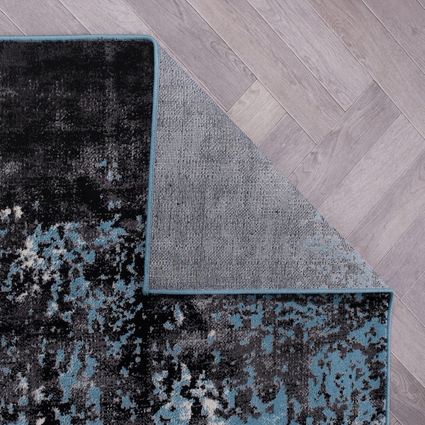 World Rug Gallery Contemporary Abstract Splash Non Shedding Soft Area Rug 7' 10 x 10' Blue - 391BLUE8X10