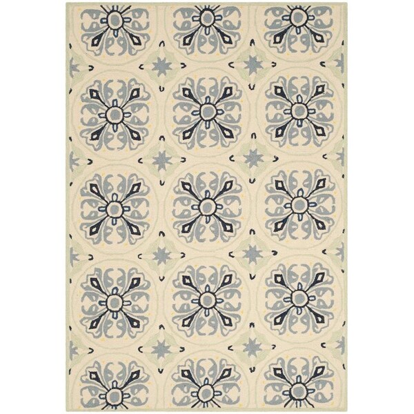 Safavieh Four Seasons Hand Hooked Rectangle RugIvory & Blue 8 x 10 ft. - FRS392A-8