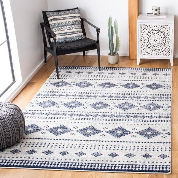 Safavieh Rectangular Adirondack Contemporary Area RugGrey & Dark Grey 3 x 5 ft. - ADR278F-3