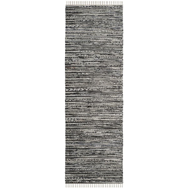 Safavieh Rag Hand Woven Runner Rug, Grey - 2 ft.-3 in. x 8 ft. - RAR128A-28
