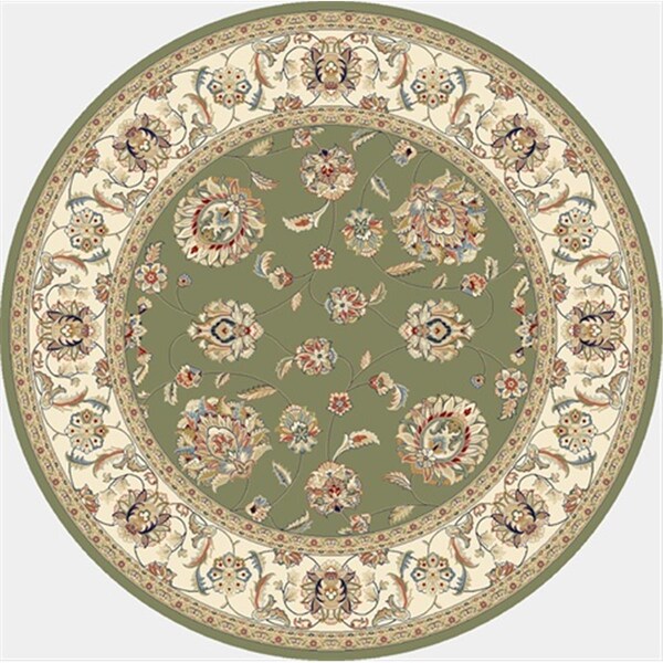 Dynamic Rugs Ancient Garden 5 ft. 3 in. Round 57365-4464 Rug - Green/Ivory - ANR5573654464