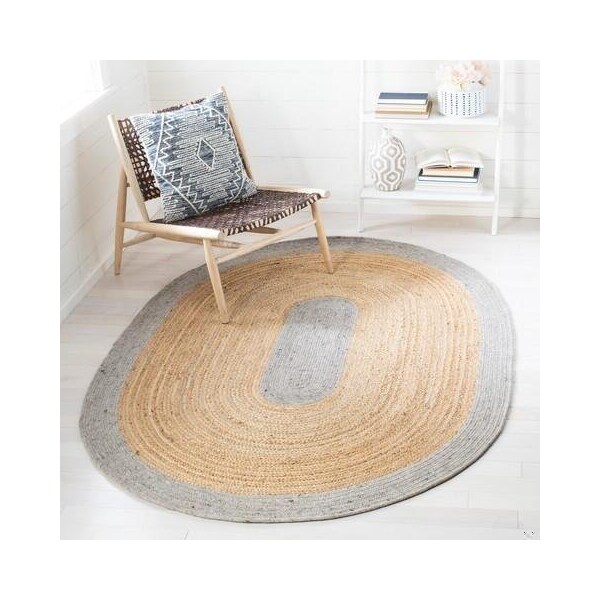 Safavieh 3 x 3 ft. Braided Contemporary Round Rug, Silver & Natural - BRD910G-3R