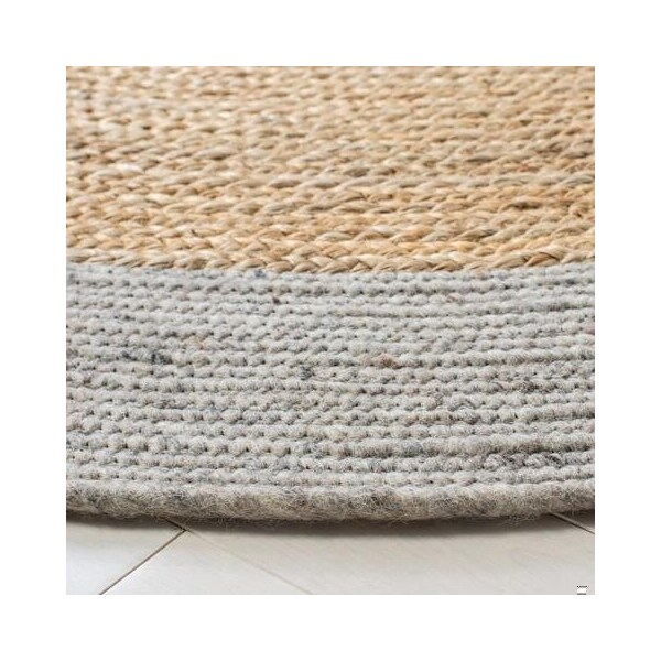 Safavieh 3 x 3 ft. Braided Contemporary Round Rug, Silver & Natural - BRD910G-3R