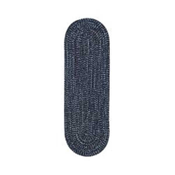 Work-Of-Art 2 x 6 in. Chenille Reversible Rug - Smoke & Navy Tweed - WO2635577