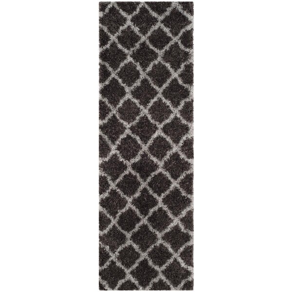 Safavieh Indie Shag Runner Rug, Dark Grey and Grey - 2 ft. - 3 in. x 7 ft. - SGI322D-27