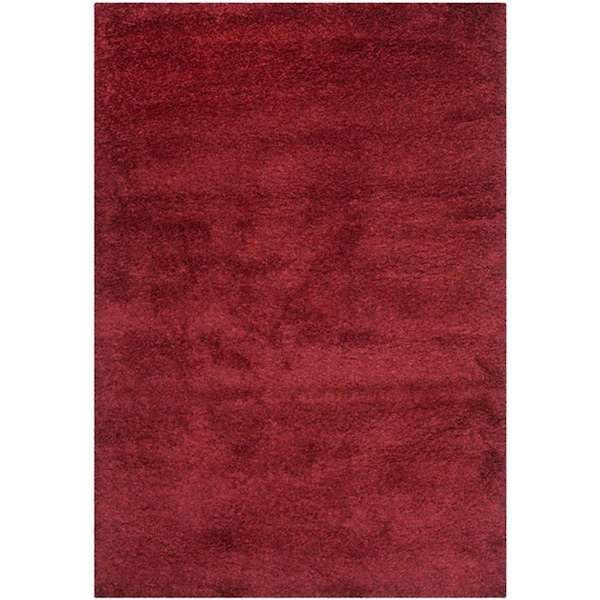 Safavieh 2 ft. 3 in. x 5 ft. Rectangle Shag Power Loomed RugMaroon - SG151-4242-25
