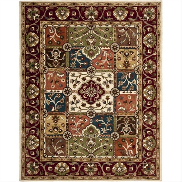 Safavieh 7 ft. - 6 in. x 9 ft. - 6 in. Large Rectangle- Traditional Heritage Multi And Red Hand Tufted Rug - HG925A-8