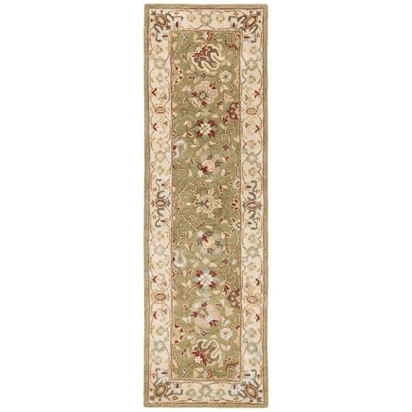 Safavieh 2 ft.-3 in. x 8 ft. Runner Traditional Antiquity- Sage Hand Tufted Rug - AT21D-28