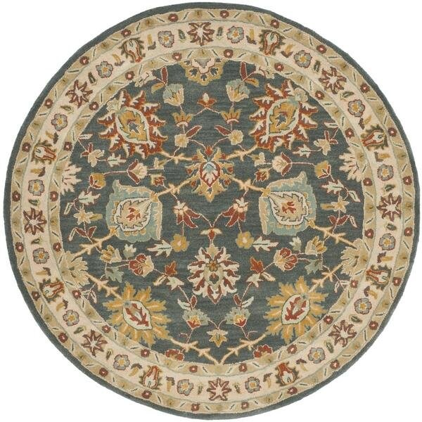 Safavieh 8 Ft. x 10 Ft. Large Rectangle- Traditional Classic Dark Grey And Ivory Hand Tufted Rug - CL934A-8