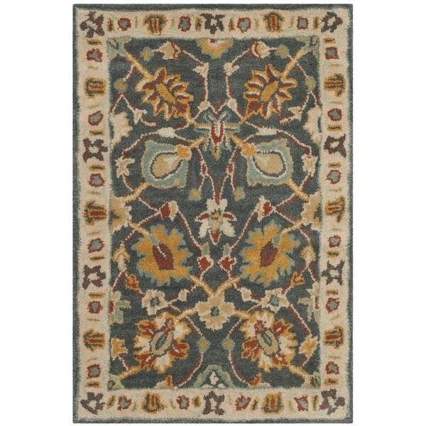 Safavieh 8 Ft. x 10 Ft. Large Rectangle- Traditional Classic Dark Grey And Ivory Hand Tufted Rug - CL934A-8