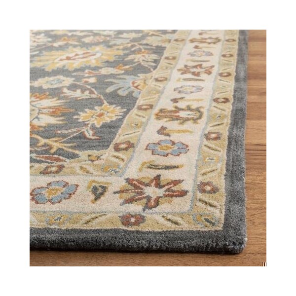 Safavieh 8 Ft. x 10 Ft. Large Rectangle- Traditional Classic Dark Grey And Ivory Hand Tufted Rug - CL934A-8