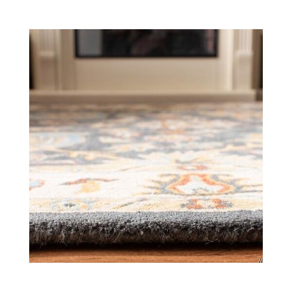 Safavieh 8 Ft. x 10 Ft. Large Rectangle- Traditional Classic Dark Grey And Ivory Hand Tufted Rug - CL934A-8