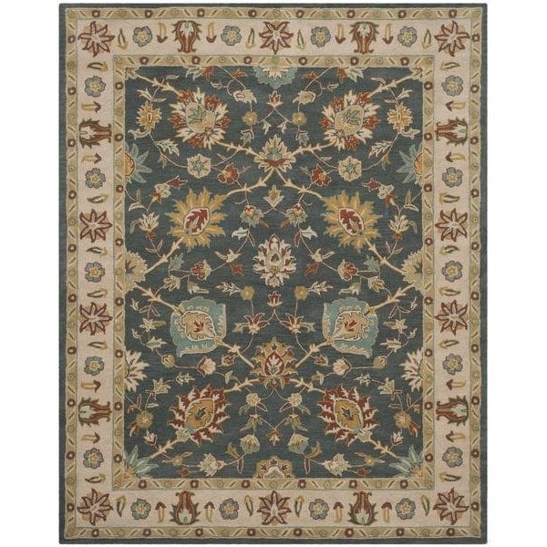 Safavieh 8 Ft. x 10 Ft. Large Rectangle- Traditional Classic Dark Grey And Ivory Hand Tufted Rug - CL934A-8