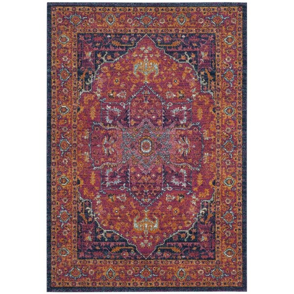 Safavieh Evoke Power Loomed Runner Area Rug, Fuchsia and Orange - 2 ft.-2 in. x 21 ft. - EVK275S-221