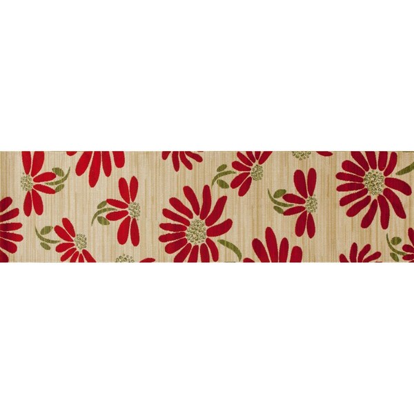 Art Carpet 2 X 8 Ft. Antigua Collection Spring Daisy Woven Area Rug, Beige - 841864117620