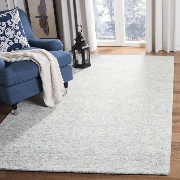 Safavieh 4 x 6 in. Hand-Tufted Glamour Contemporary Rectangle Viscose Rug Blue & Ivory - GLM537M-4