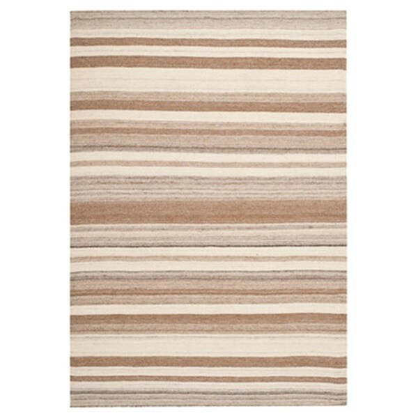 Safavieh 2 Ft. -6 In. X 7 Ft. Runner Contemporary Dhurries- Natural And Camel- Flatweave Rug - DHU631A-27
