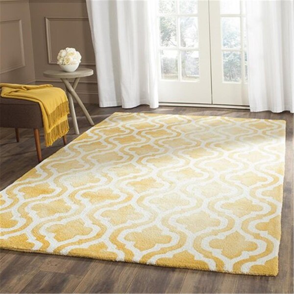 Safavieh Dip Dye Hand Tufted Rectangle Rug- Gold - Ivory- 4 x 6 ft. - DDY537H-4
