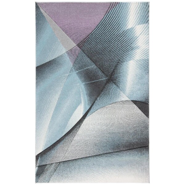 Safavieh Hollywood Power Loomed Rectangle Area RugGrey & Light Blue 8 x 10 ft. - HLW715F-8