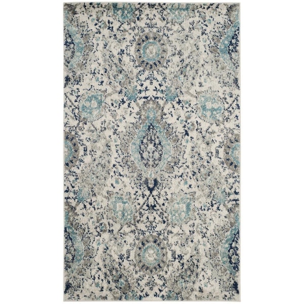 Safavieh Madison Small Rectangle RugsCream & Light Grey 3 x 5 ft. - MAD600C-3