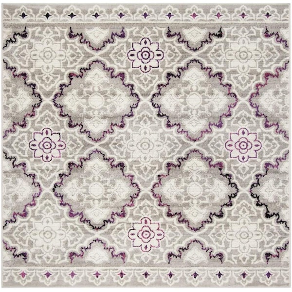 Safavieh 6 ft. 7 in. x 6 ft. 7 in. BohemianSkyler Power Loom Area RugGrey & Pink - SKY199P-6SQ