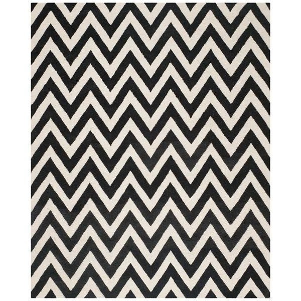 Safavieh Cambridge Hand Tufted Runner Rug- Black - Ivory- 2 ft. 6 in. x 10 ft. - CAM139E-210