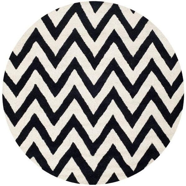 Safavieh Cambridge Hand Tufted Runner Rug- Black - Ivory- 2 ft. 6 in. x 10 ft. - CAM139E-210