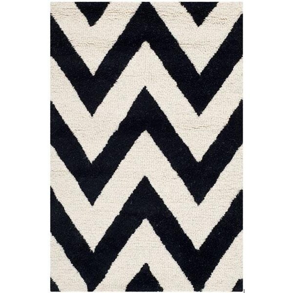Safavieh Cambridge Hand Tufted Runner Rug- Black - Ivory- 2 ft. 6 in. x 10 ft. - CAM139E-210