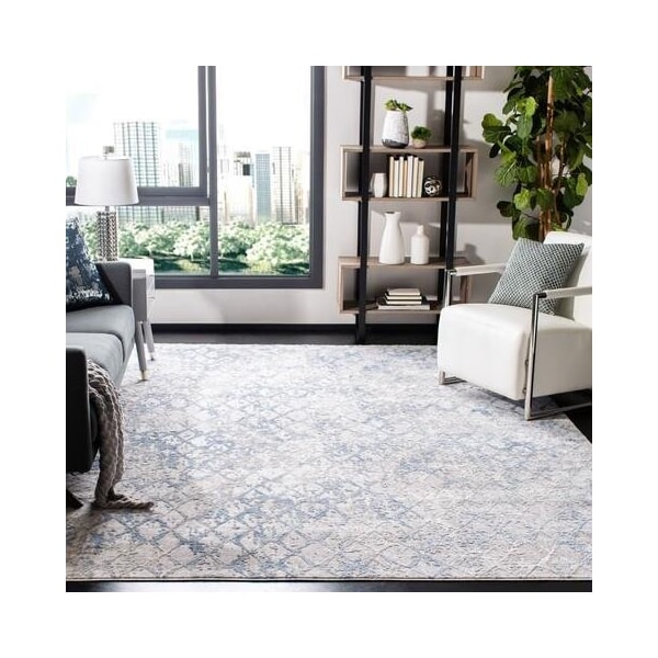 Safavieh 3 x 3 ft. Amelia 700 Contemporary Square Rug, Light Grey & Blue - ALA783G-3SQ