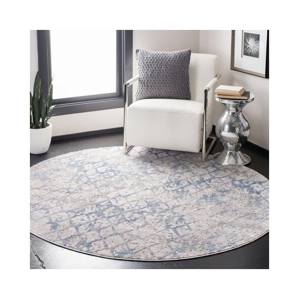 Safavieh 3 x 3 ft. Amelia 700 Contemporary Square Rug, Light Grey & Blue - ALA783G-3SQ