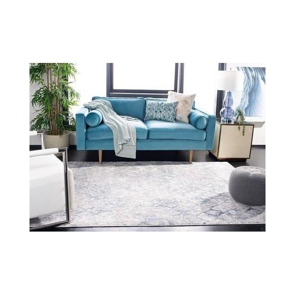 Safavieh 3 x 3 ft. Amelia 700 Contemporary Square Rug, Light Grey & Blue - ALA783G-3SQ