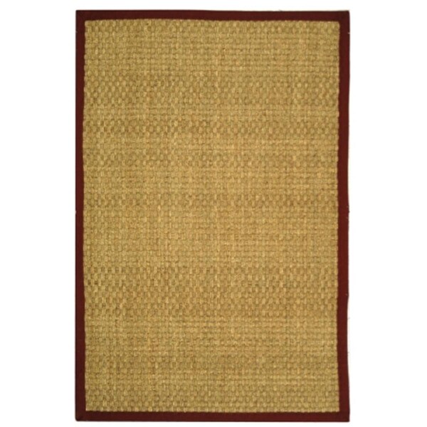 Safavieh Natural Fiber 2.5 ft. x 12 ft. Power Loomed Runner Rug - Natural-Red - NF114D-212