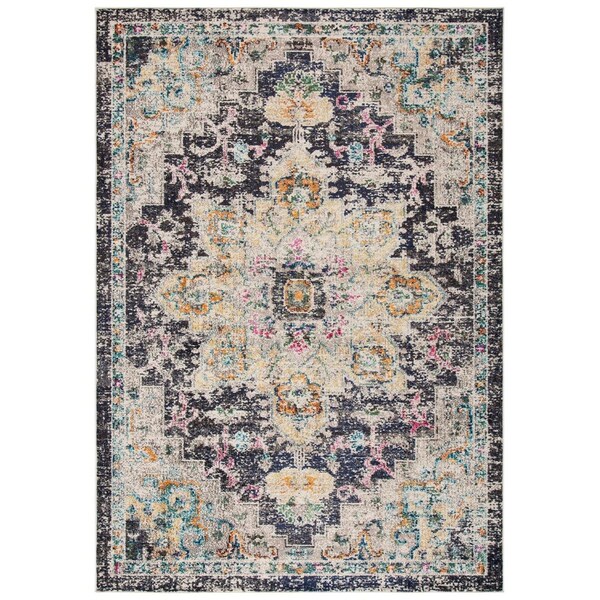 Safavieh Madison Power Loomed Rectangle Area RugBlack & Gold 4 x 6 ft. - MAD473Z-4