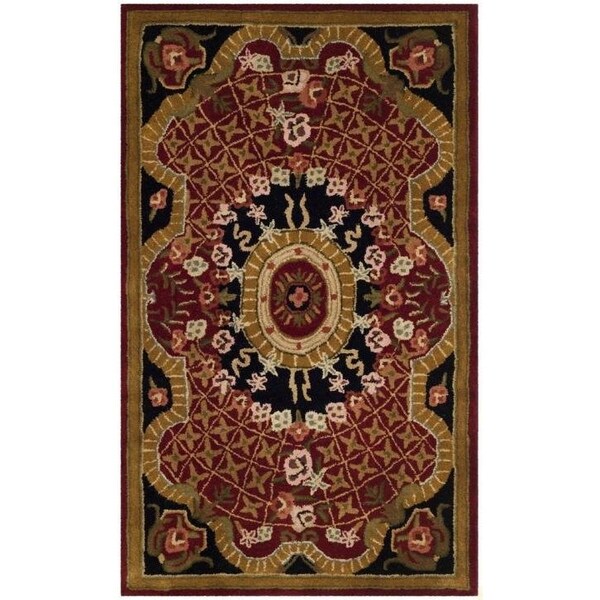 Safavieh 2 Ft. - 3 In. x 10 Ft. Runner- Traditional Classic Burgundy And Black Hand Tufted Rug - CL304B-210