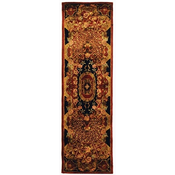 Safavieh 2 Ft. - 3 In. x 10 Ft. Runner- Traditional Classic Burgundy And Black Hand Tufted Rug - CL304B-210
