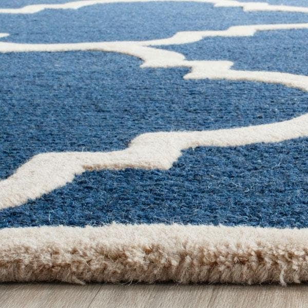 Safavieh Cambridge Hand Tufted Runner Rugs, Navy and Ivory - 2 ft.-6 in. x 8 ft. - CAM140G-28
