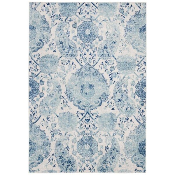 Safavieh 5 ft. 1 in. x 7 ft. 6 in. Madison Rectangle Power-Loomed Rug Cream & Turquoise - MAD600E-5